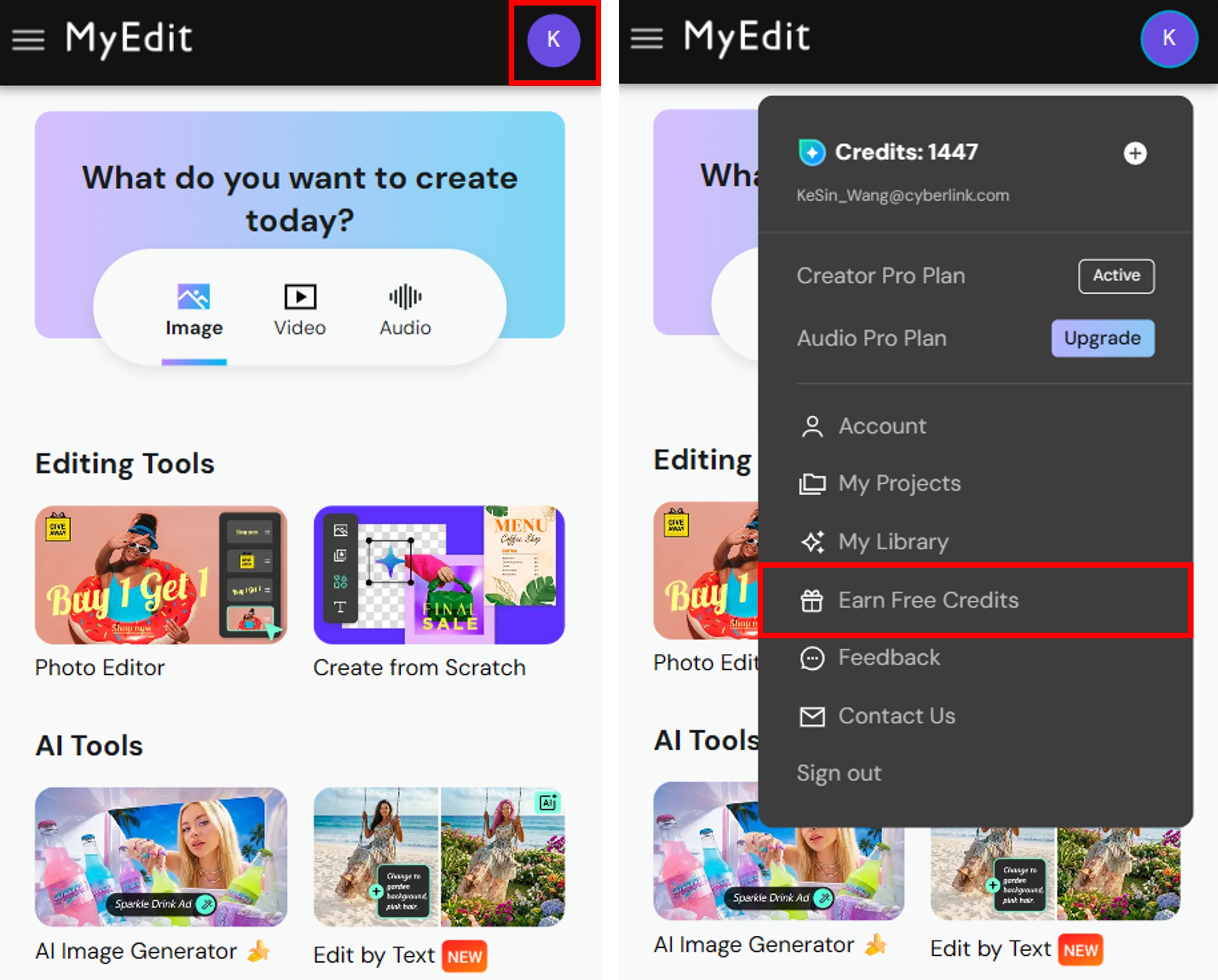 Earn Free Credits on MyEdit
