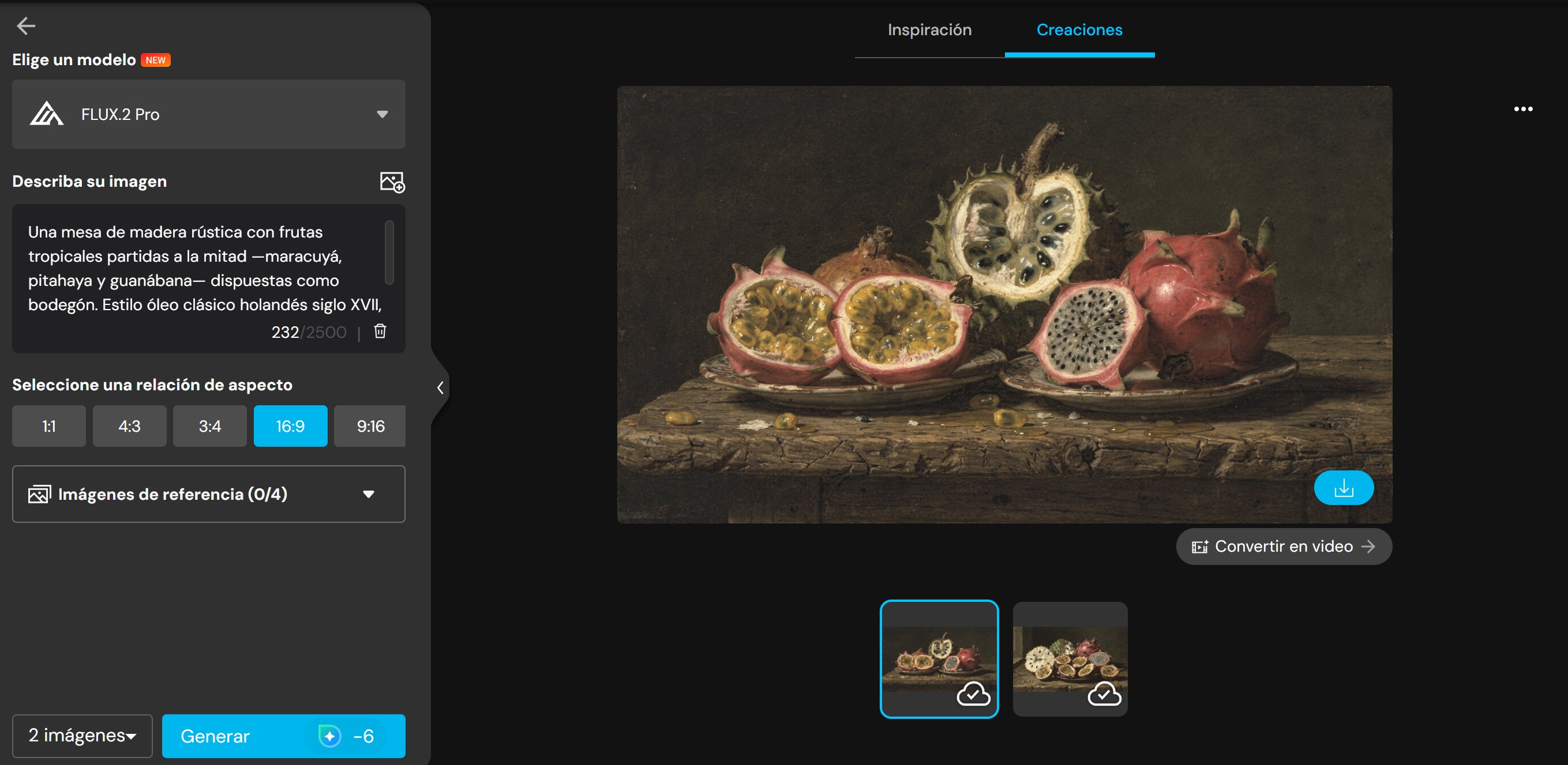 Interfaz del generador de imágenes de MyEdit