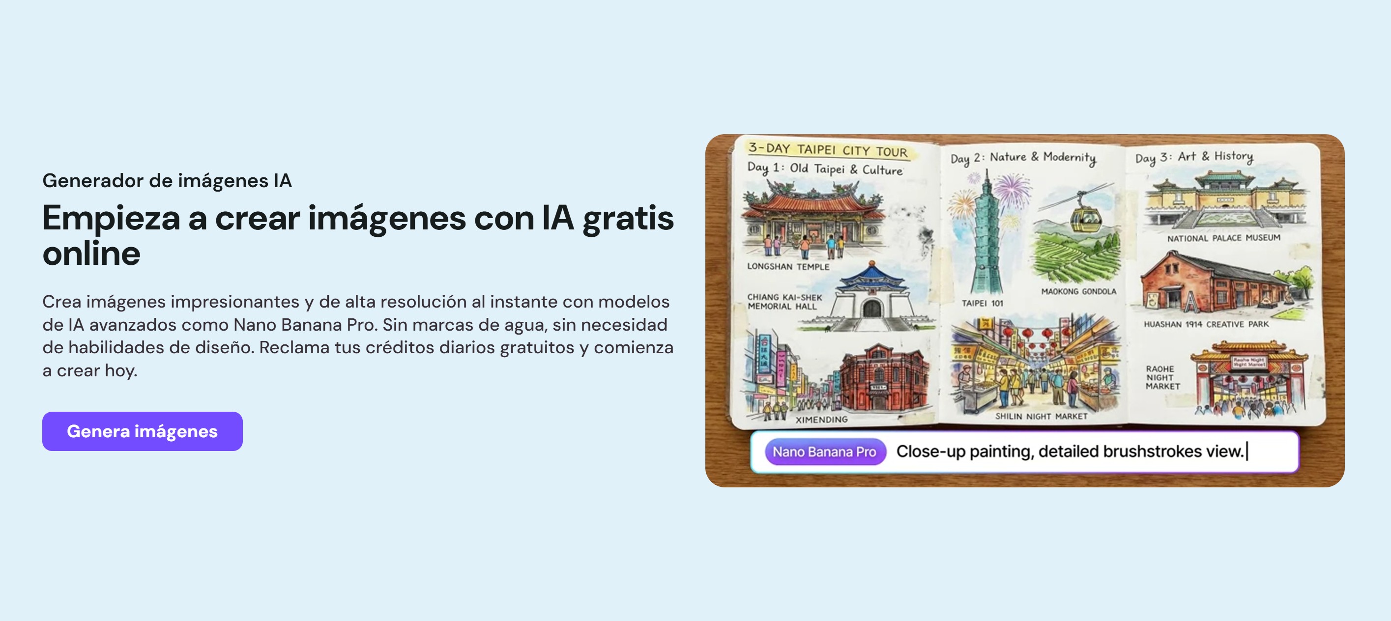 Interfaz del Generador de Imágenes IA de MyEdit