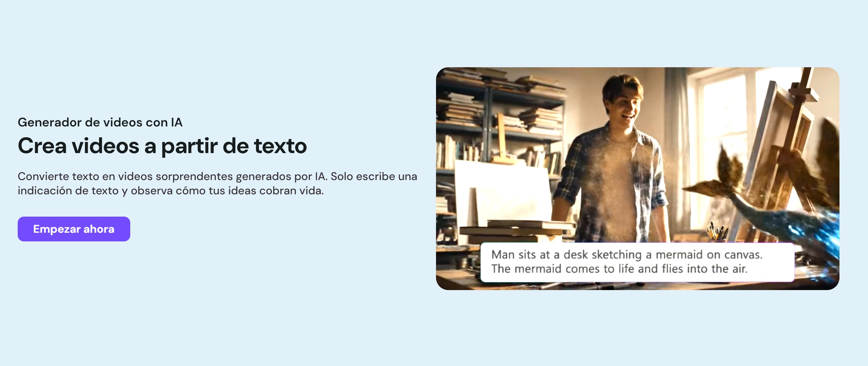 MyEdit generador de video con IA texto a video interfaz en español