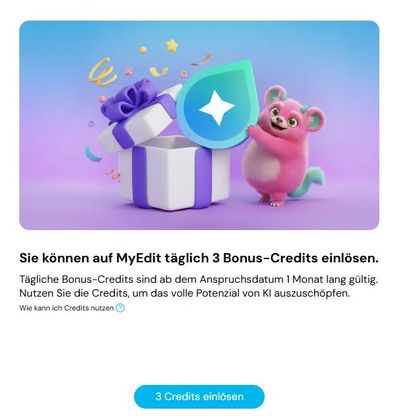 Gratis-Credits einlösen