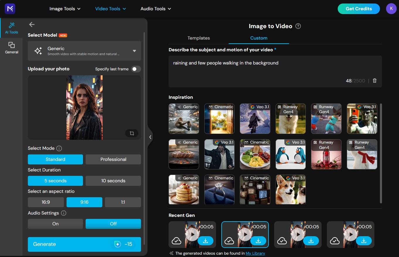 Make AI Rain Effect Videos with MyEdit