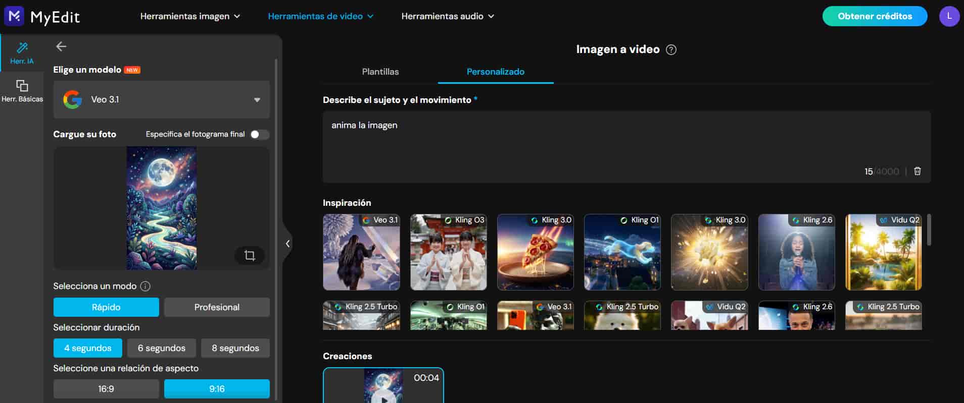 Imagen de la página de MyEdit