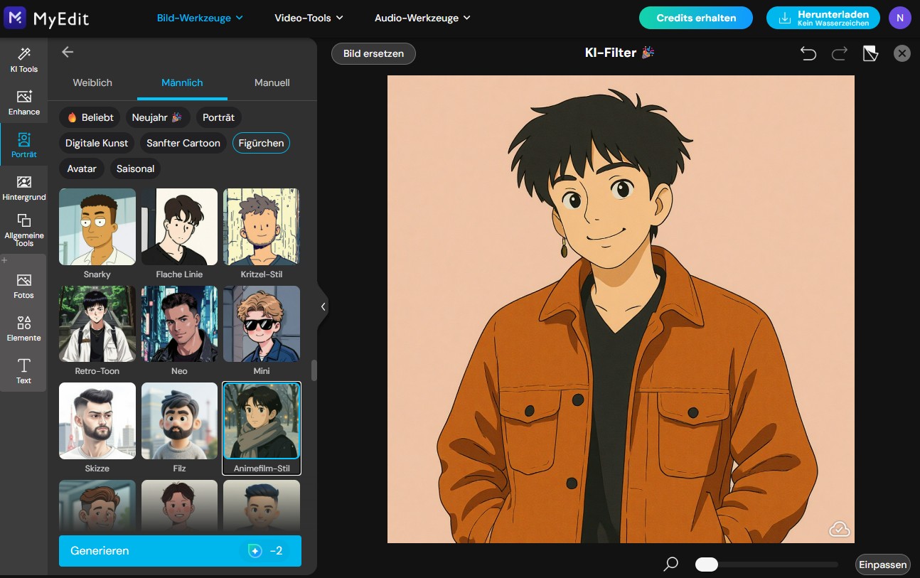 MyEdit - KI-Anime-Profilbilder erstellen