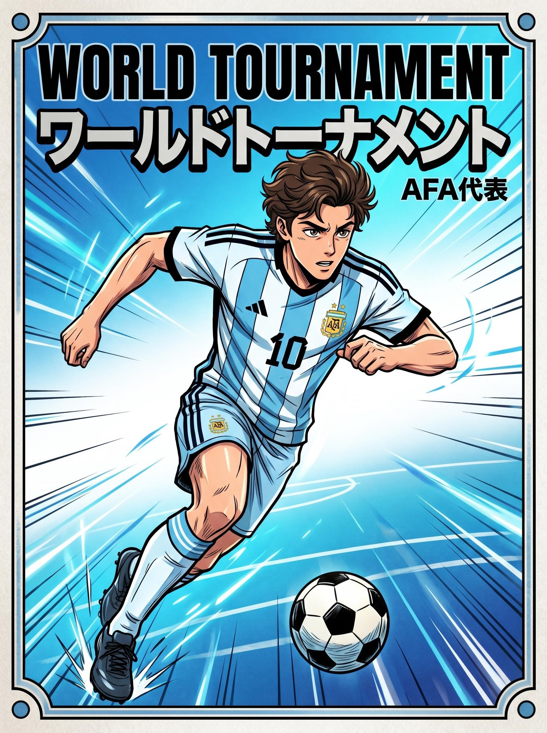 Resultado de una figurita del Mundial generada con IA en MyEdit