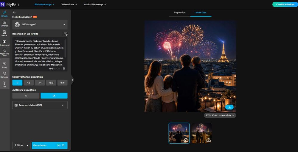 Fertiges Silvester- oder Neujahrsbild erstellt mit MyEdit