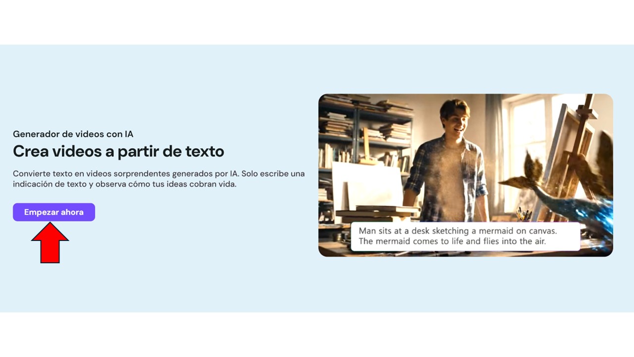MyEdit tutorial crear video con IA paso 1 seleccionar herramienta texto a video