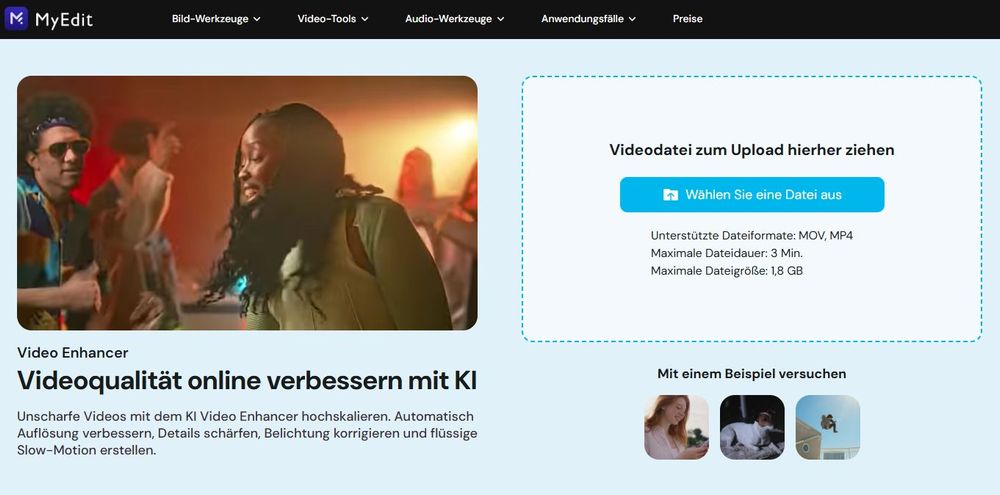 MyEdit Video Enhancer zum Schärfen von Videos direkt im Browser