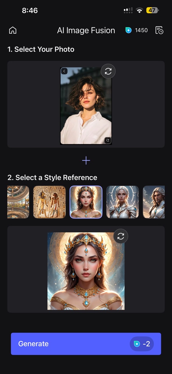 How to merge images with AI on mobile - Step 2