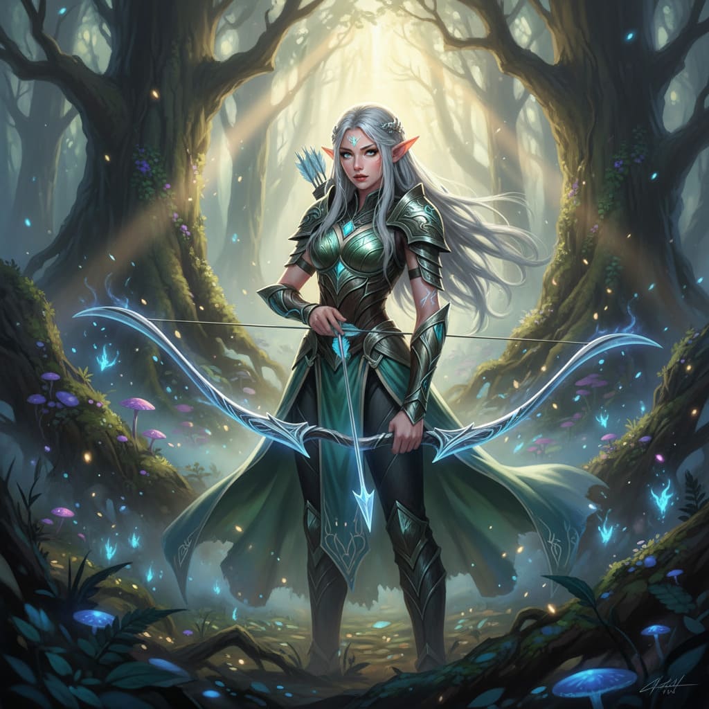 Mystical Elf Archer Portrait