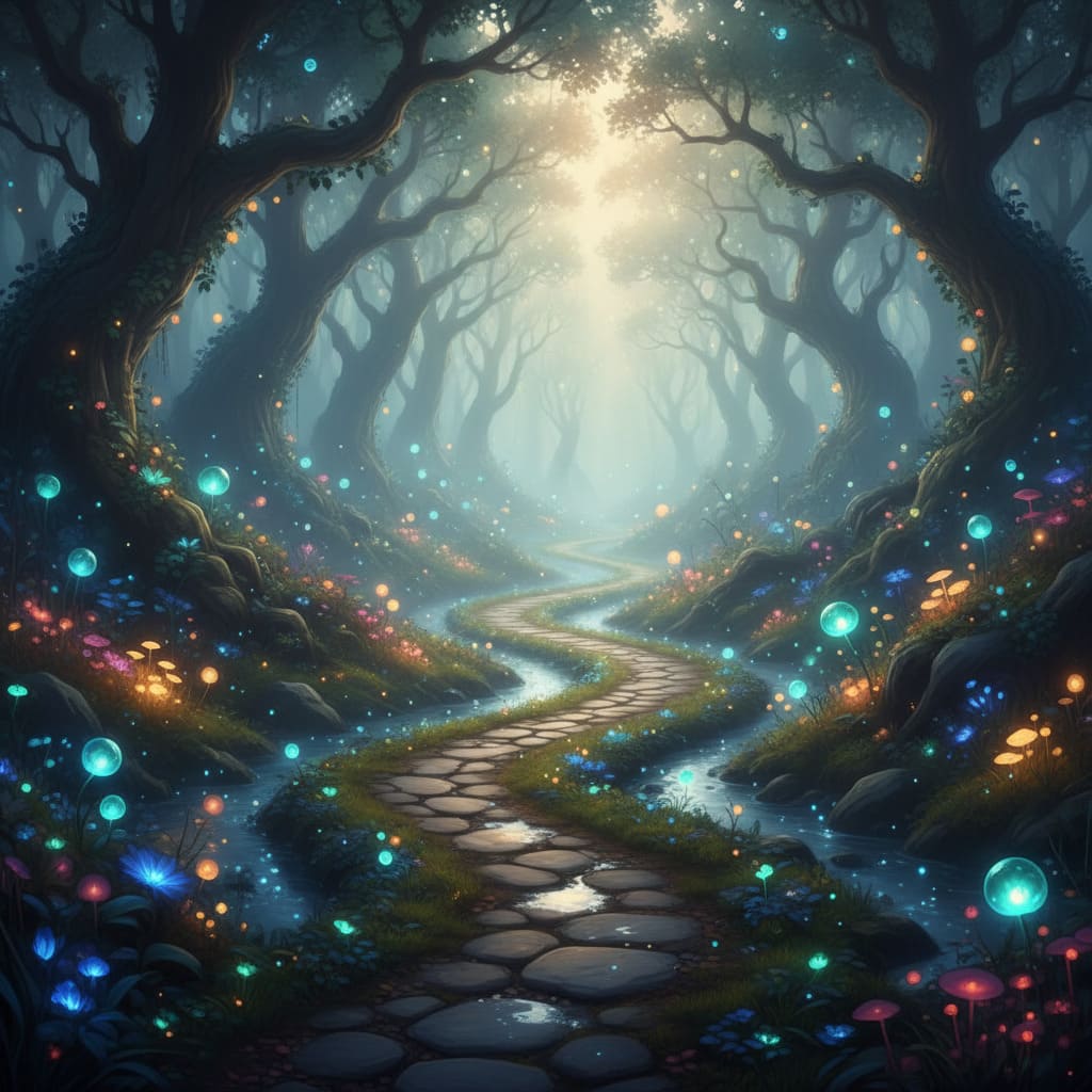 Sentier de forêt mystique