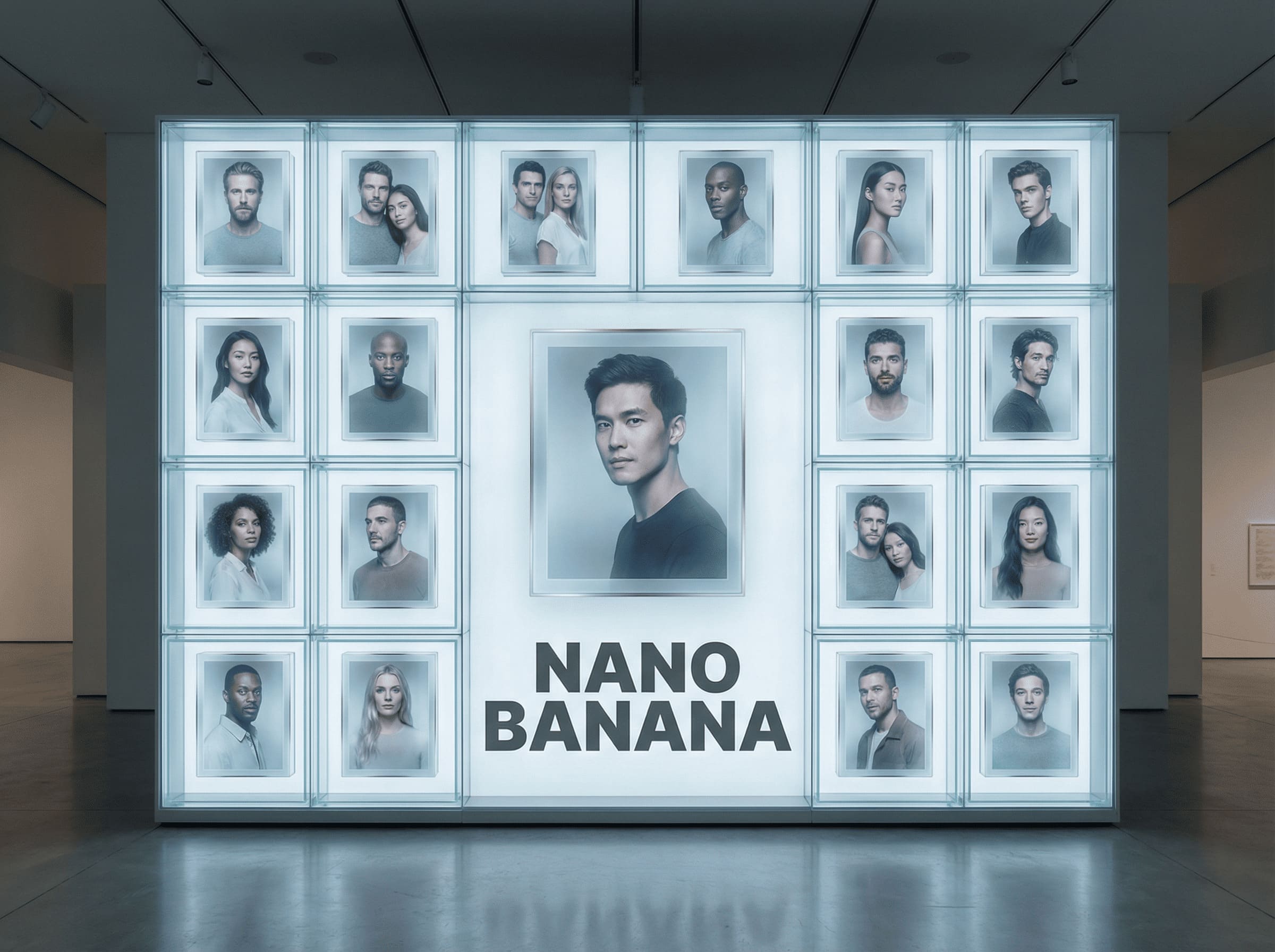 Nano Banana IA générant des portraits réalistes à partir de prompts