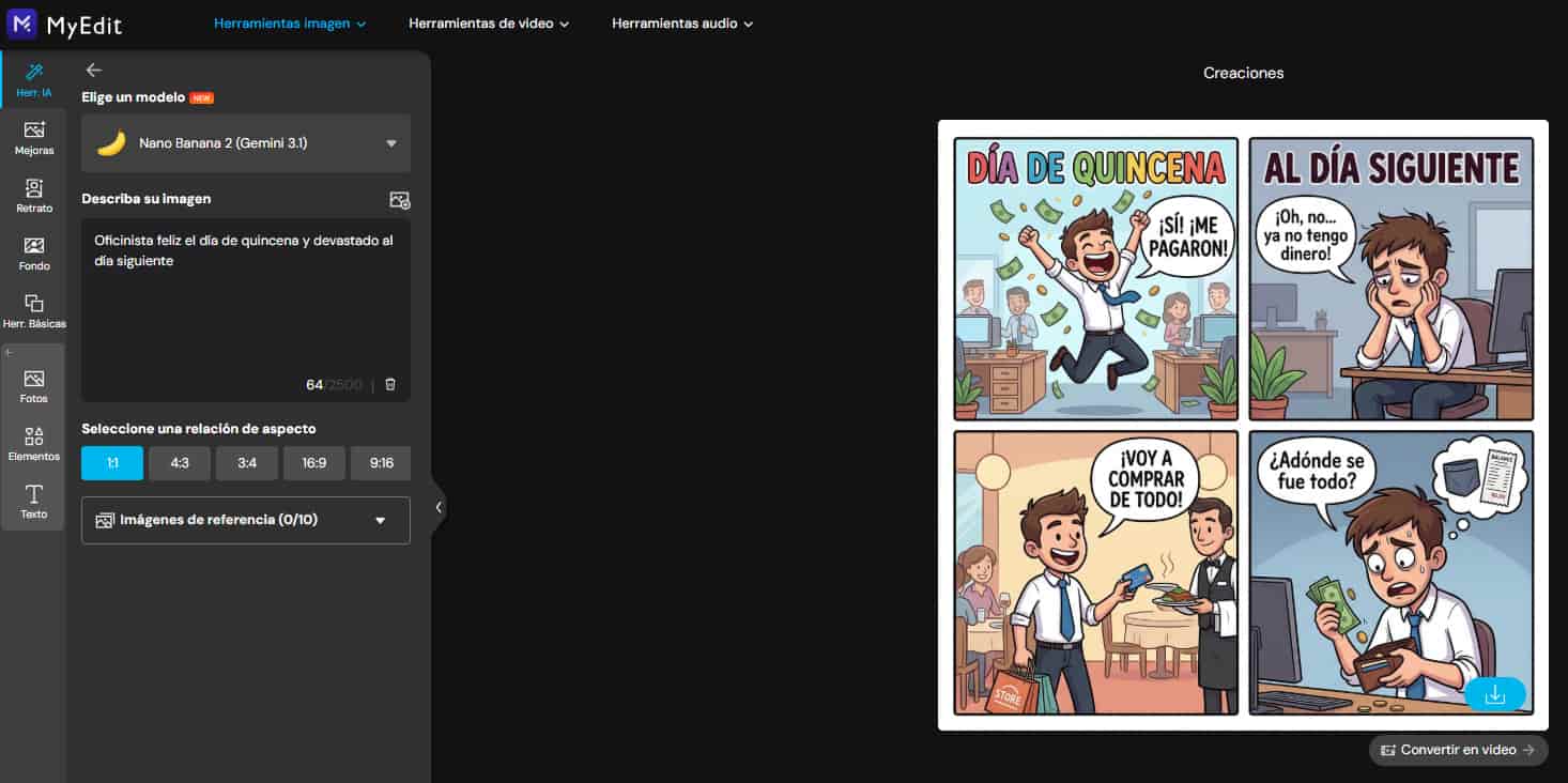 Crear meme de godinez con MyEdit