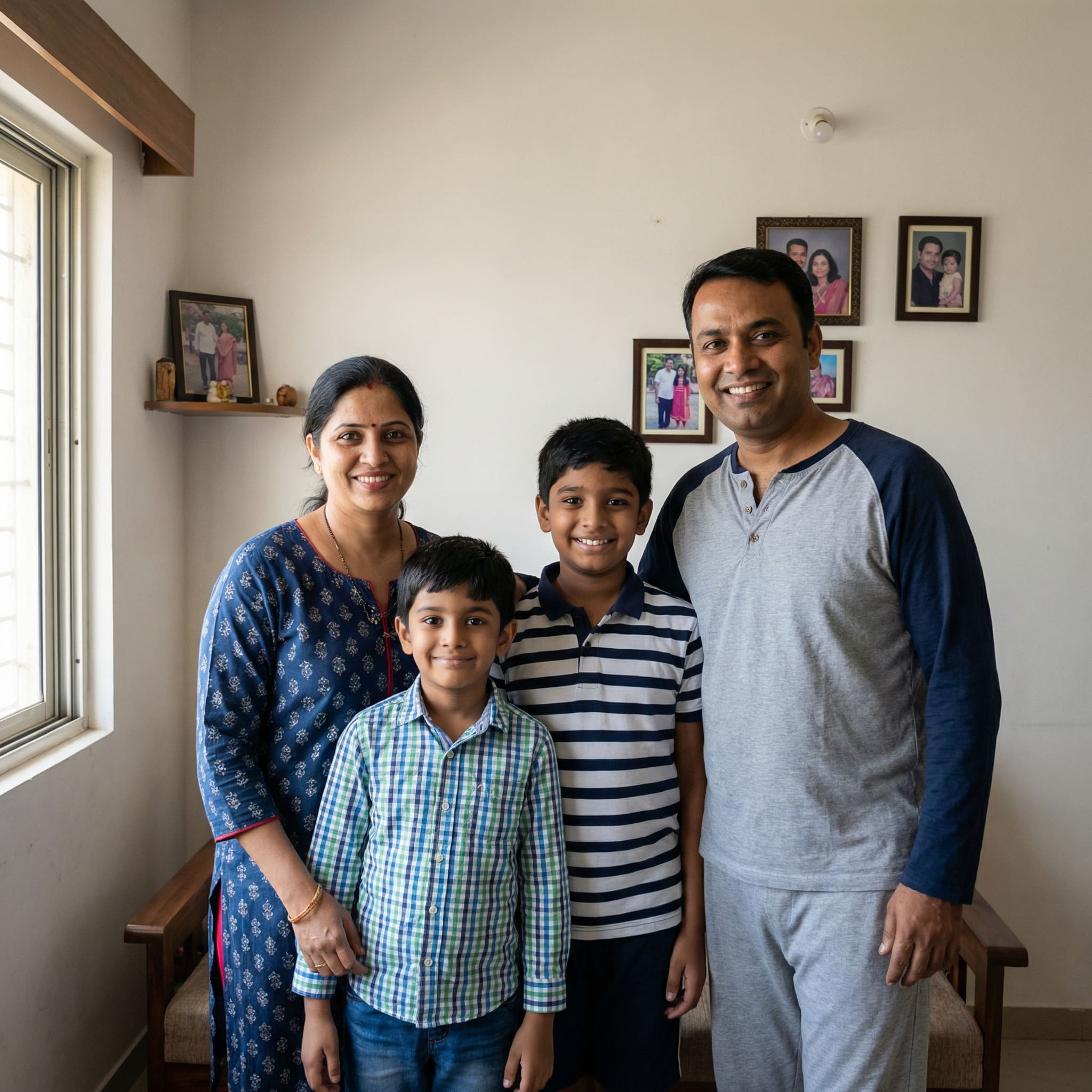 Original family photo before AI Navratri transformation