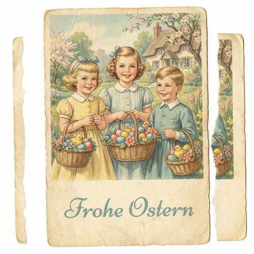 ChatGPT KI-Bild Nostalgische Ostergrüße