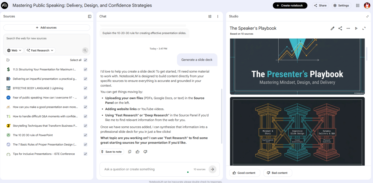 Best Free AI Presentation Tool NotebookLM