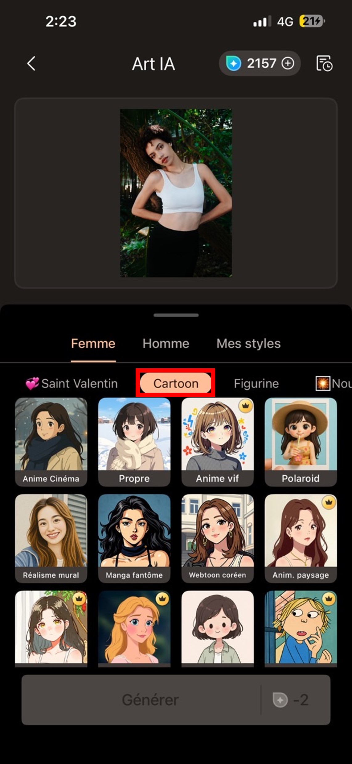 Transformer une photo en dessin animé
