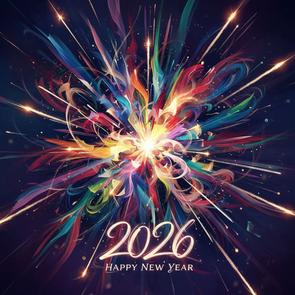 Feux d’artifice abstraits aux couleurs vibrantes