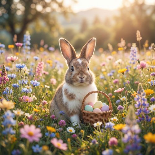 ChatGPT KI-Bild Osterhase auf der Wiese