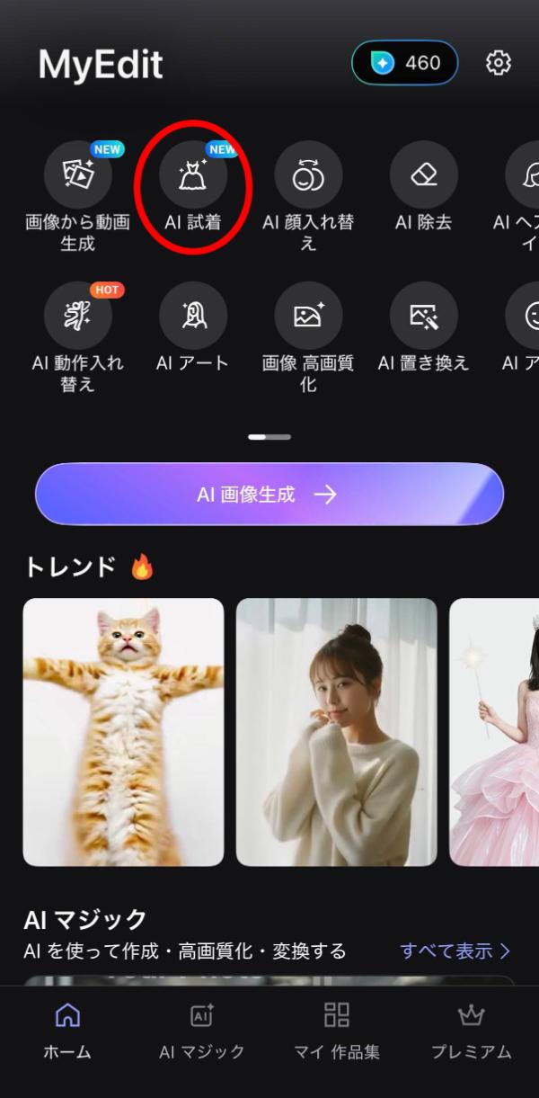 バーチャル試着解説画面