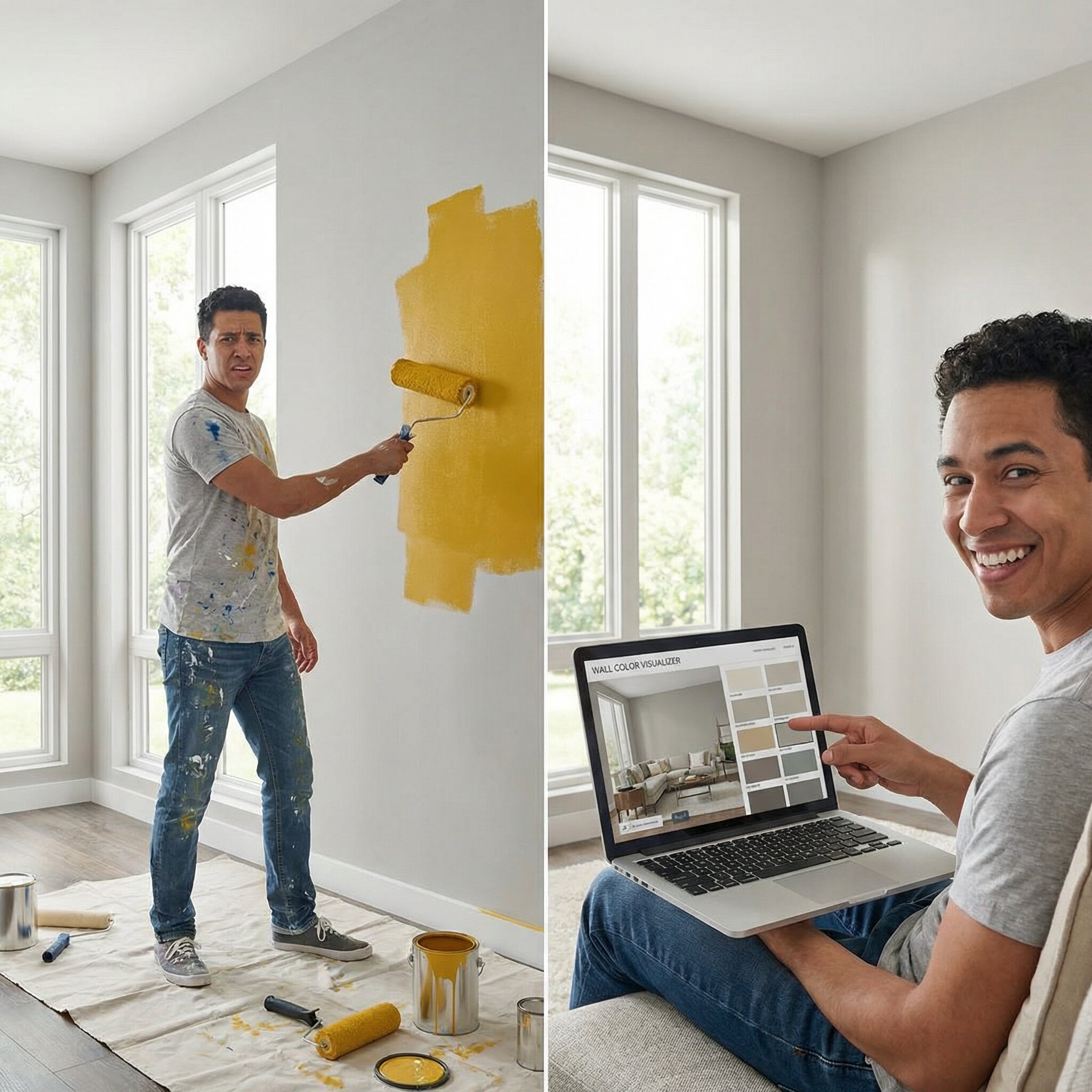 Wall color visualizer avoid repainting