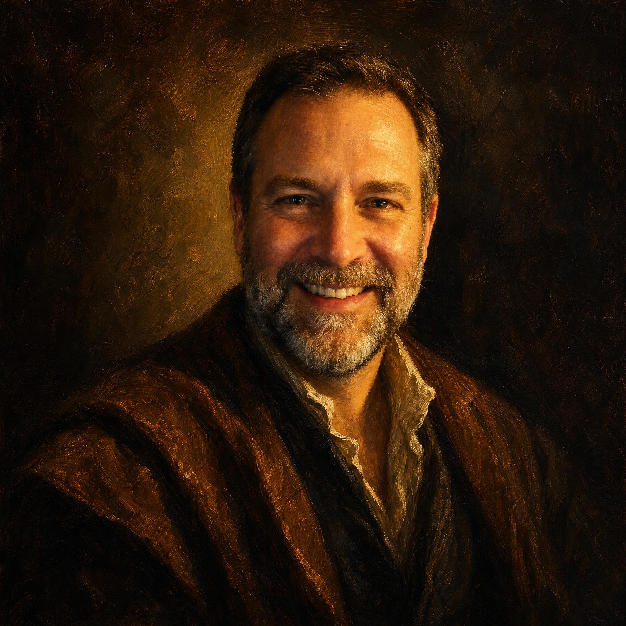 Retrato de papá en estilo óleo clásico creado con IA