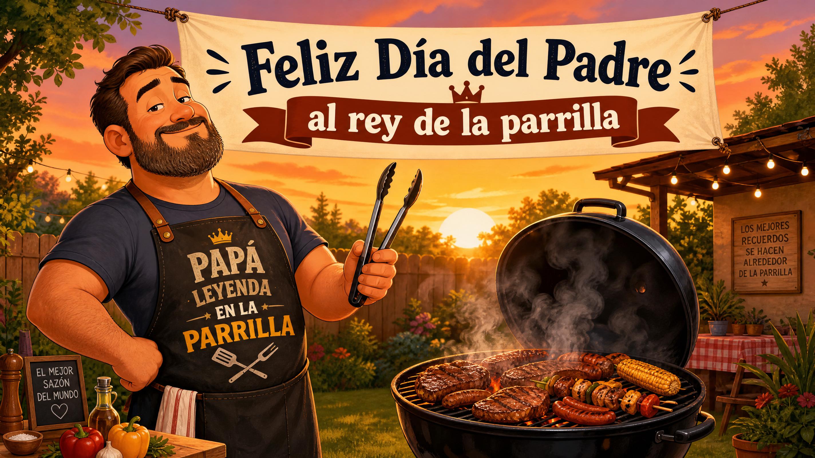 Imagen del Día del Padre el rey del asado generada con IA