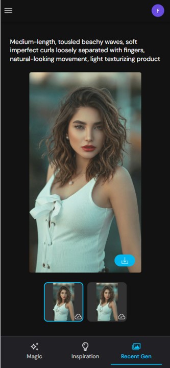 Compare AI-generated party hairstyle results on MyEdit