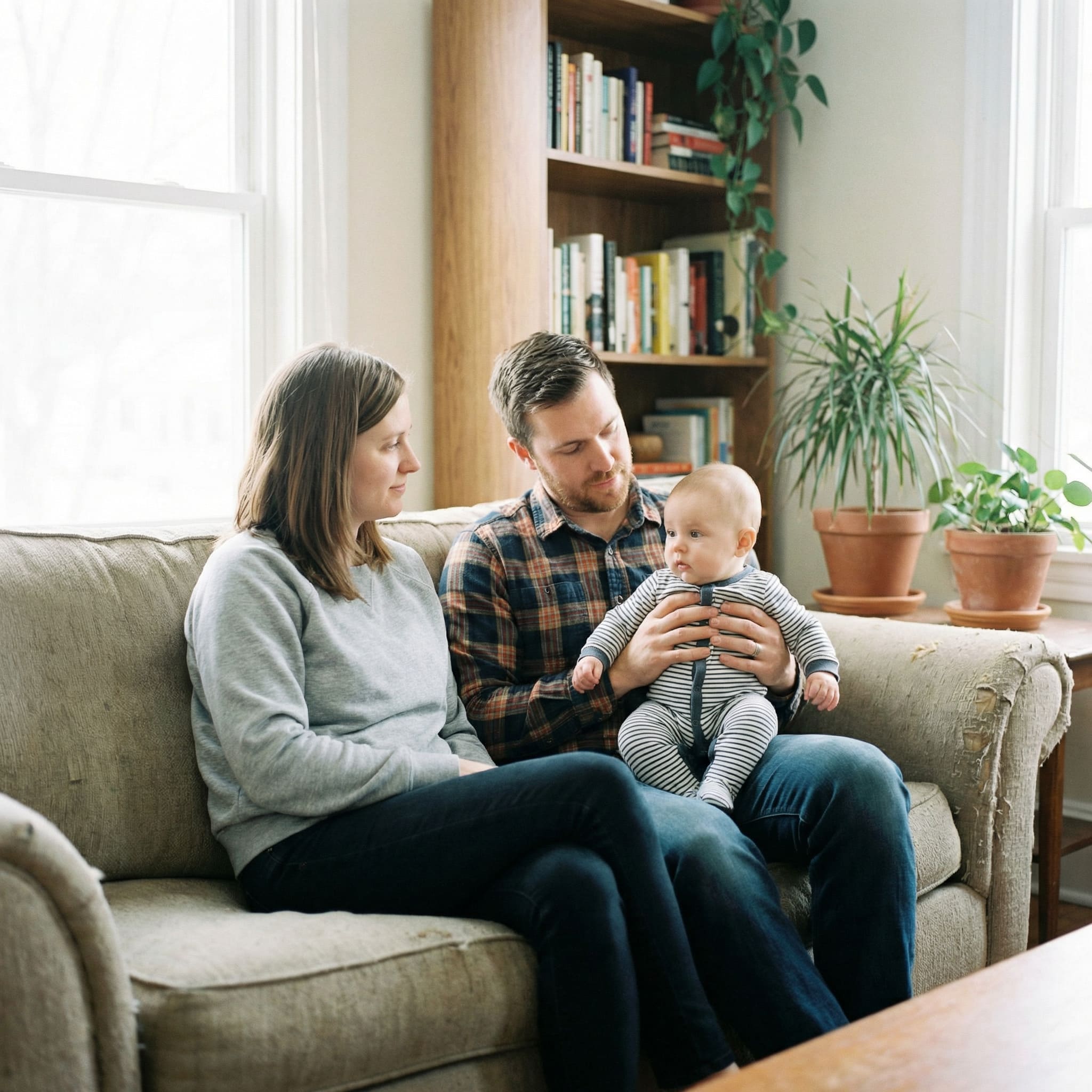 Original family photo before AI soft pastel transformation