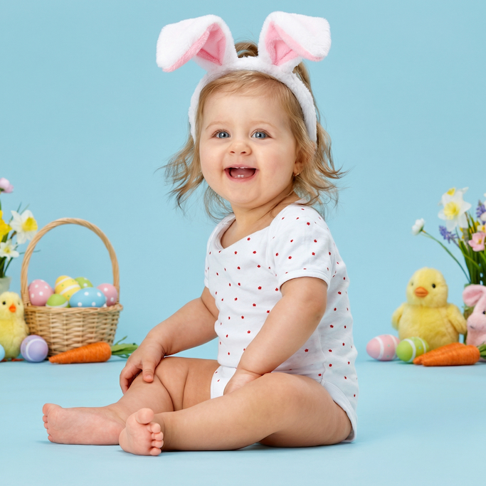 Baby Easter Photo Ideas - Pastel Studio Portrait