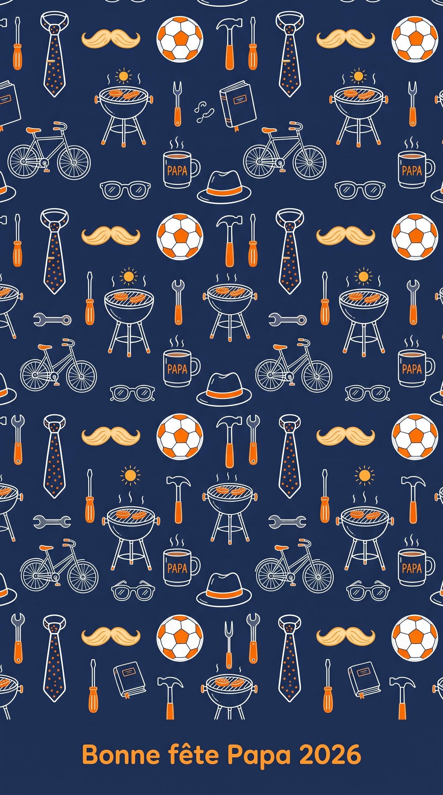 Fond d'écran pattern festif icônes de la paternité pour la fête des pères, généré par IA