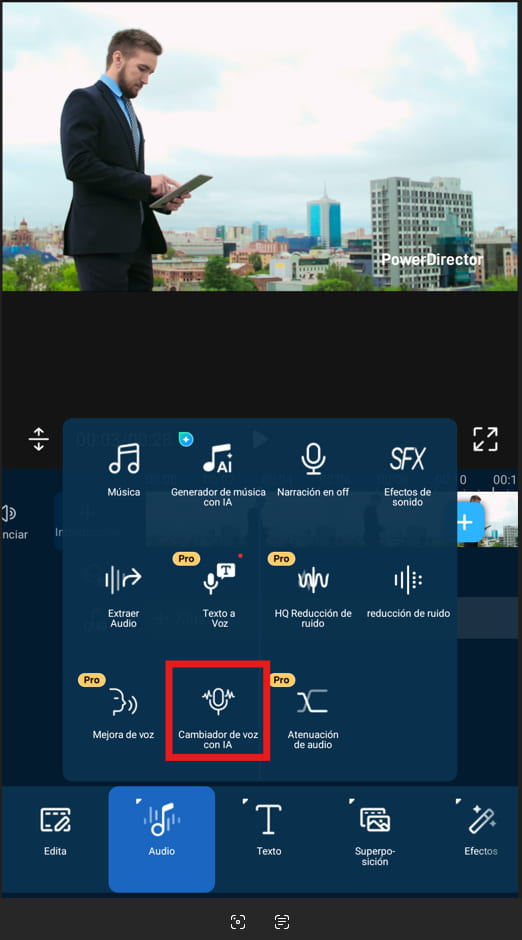 Interfaz de PowerDirector