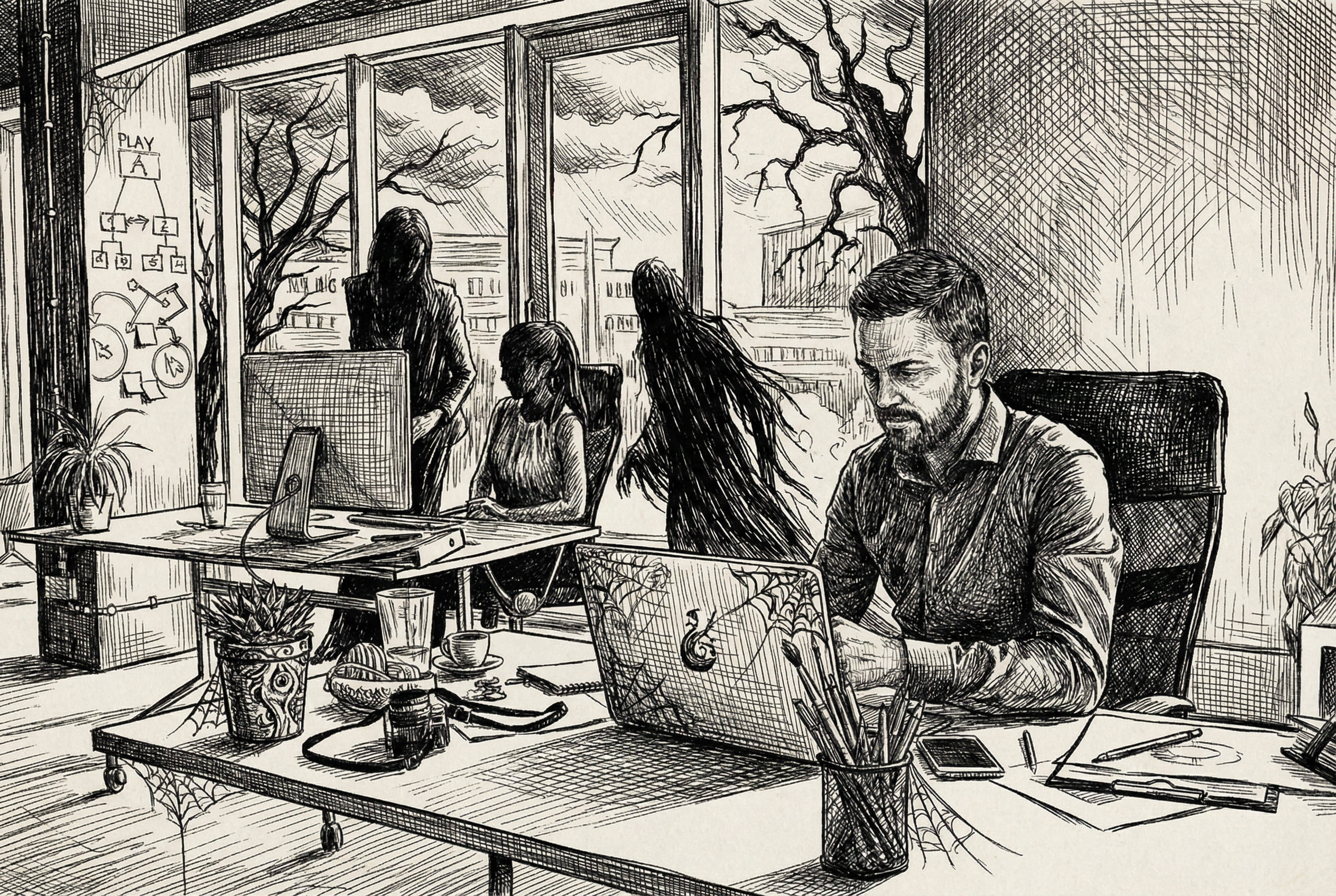 Vintage Ink Sketch After