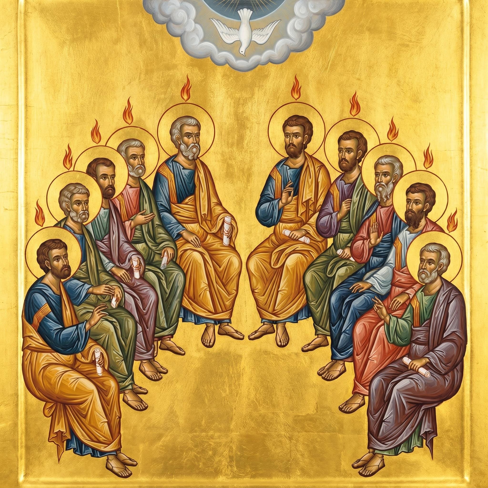 AI image: Byzantine icon of Pentecost