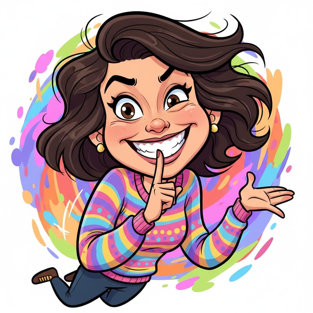 Generated Mischievous Expression Caricature After