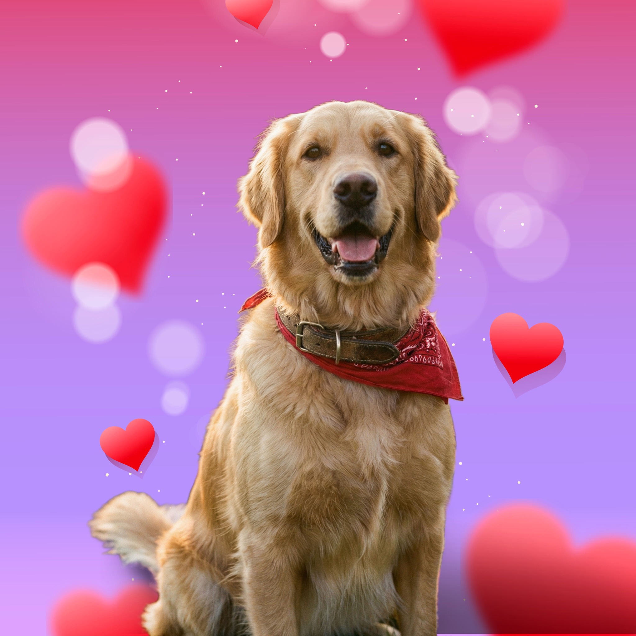 Same pet photo after AI background removal in PhotoDirector, with fur detail fully preserved on a clean solid color background