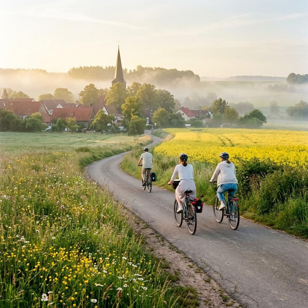 KI-Bild Radtour zu Pfingsten