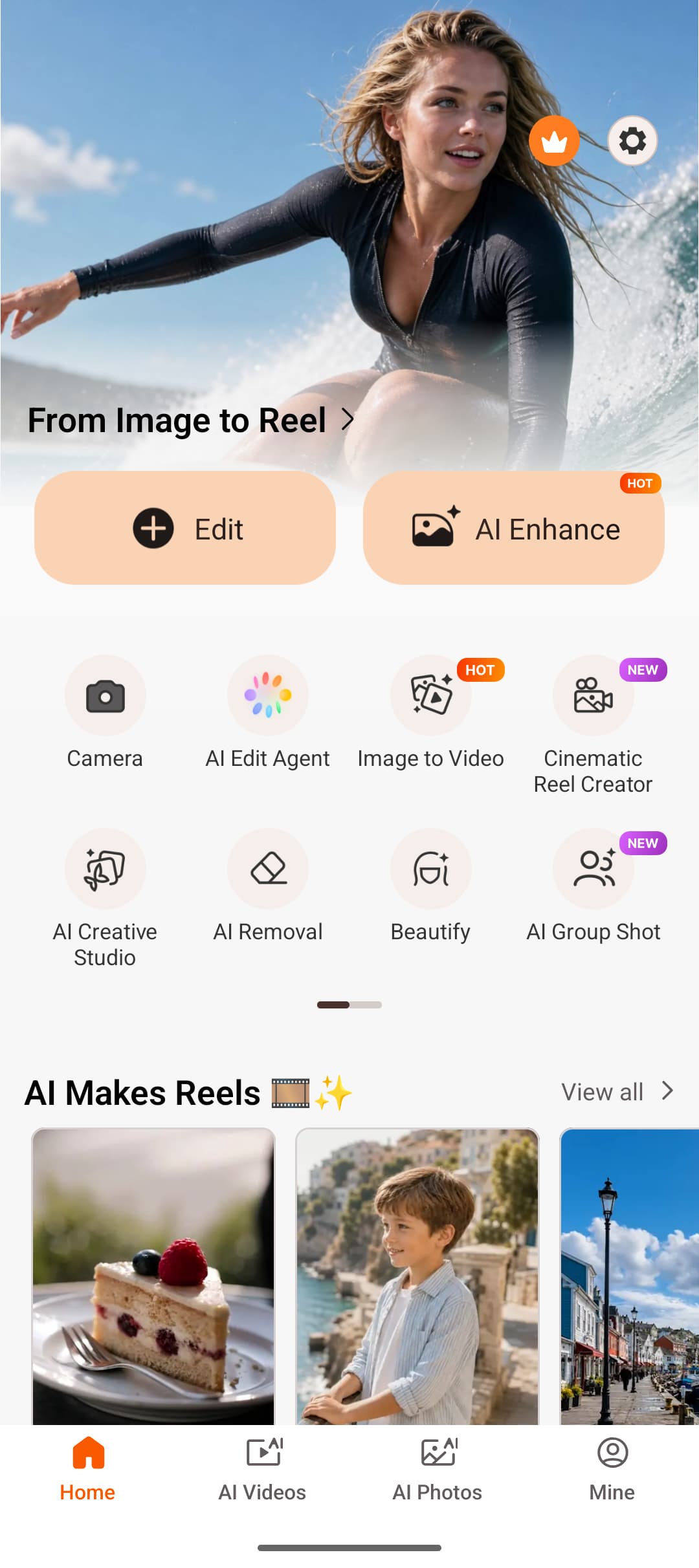 launcher of PhotoDirector and highlight Edit feature incon