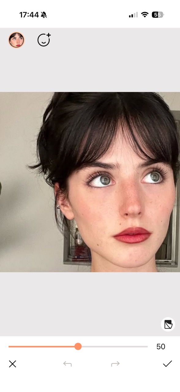 Ajuste de intensidad de eliminación de arrugas