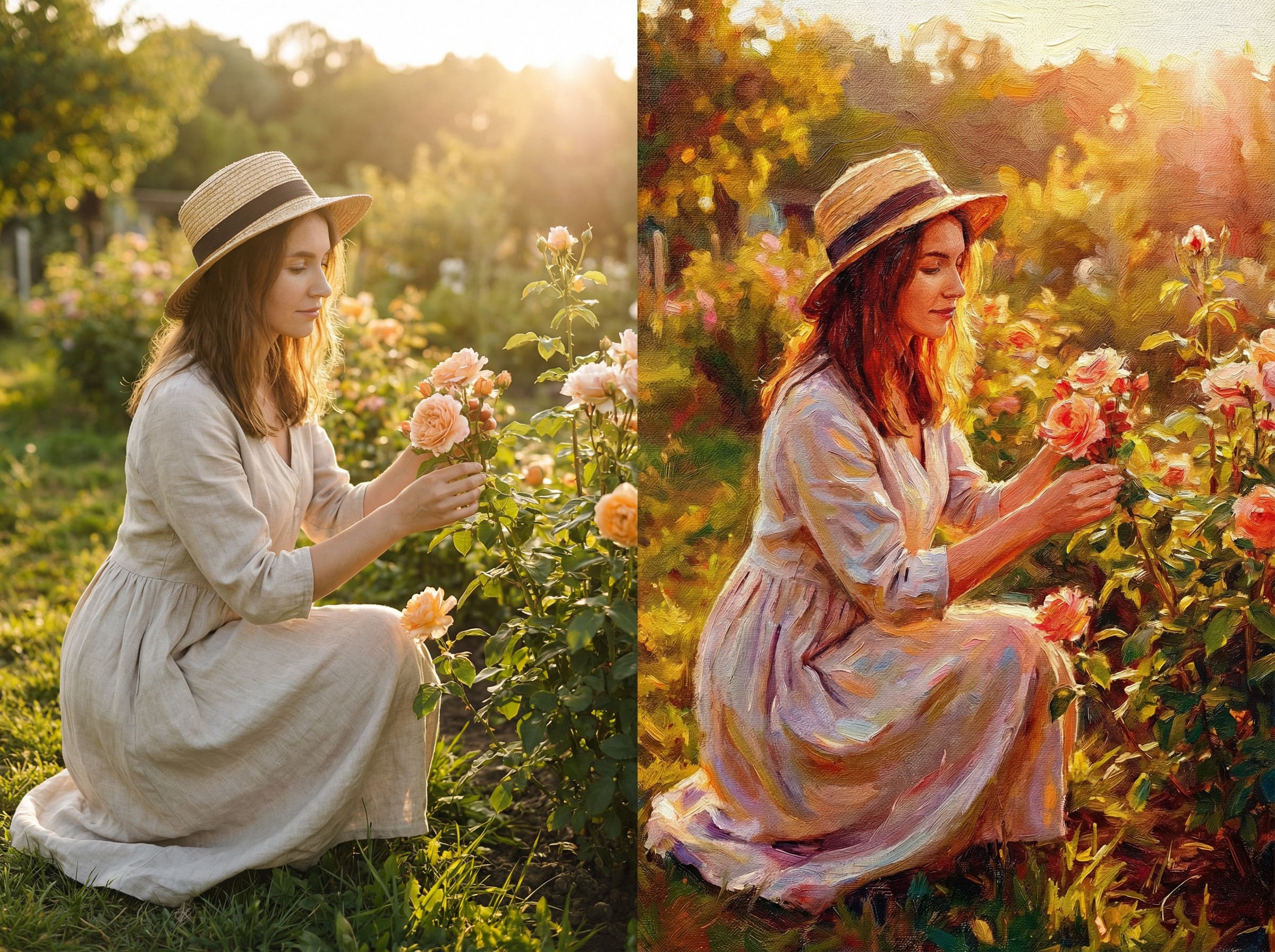 photo turned into painting using AI art filter