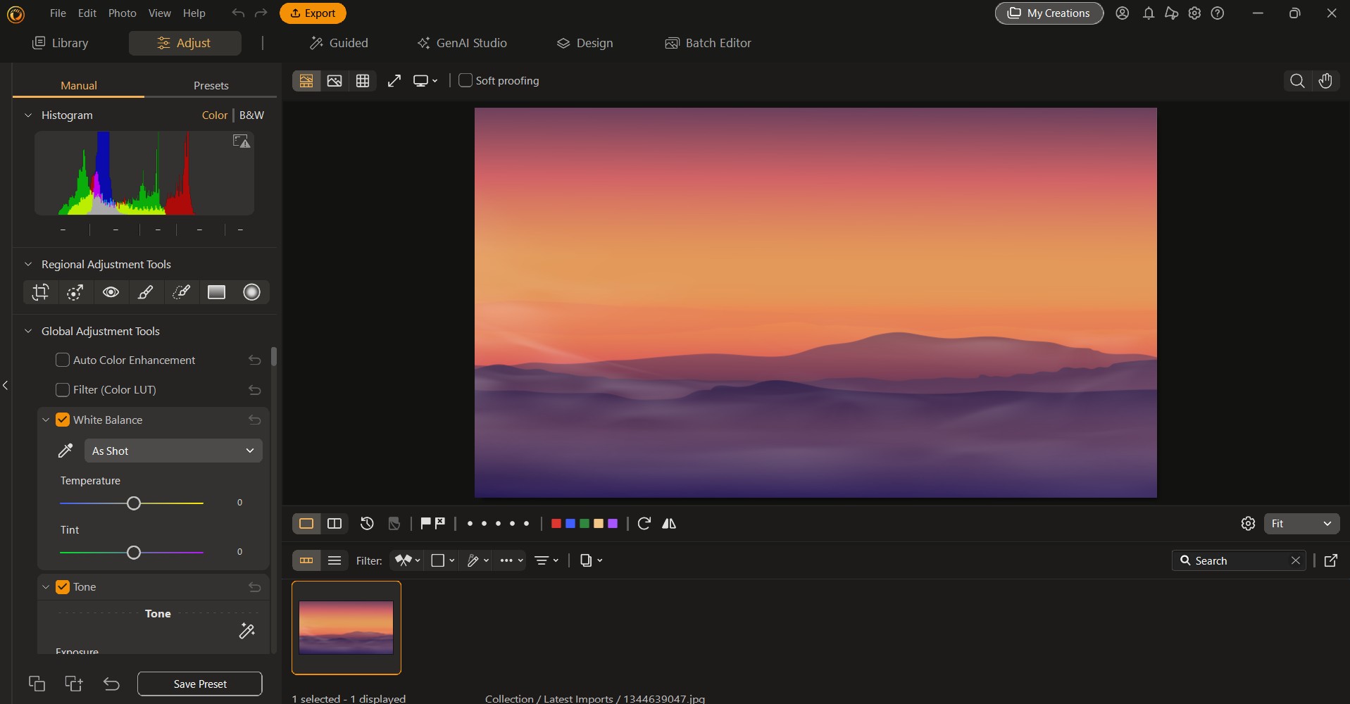 PhotoDirector Interface
