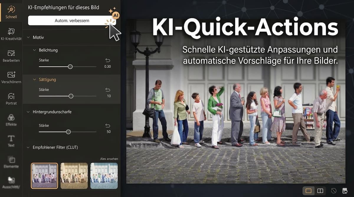 KI-Quick-Actions: So nutzt du die intelligenten Schnellaktionen in PhotoDirector