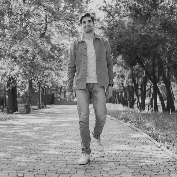 The park photo in black and white