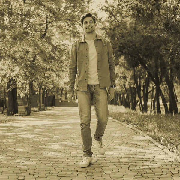 The park photo in a soft brown sepia tone