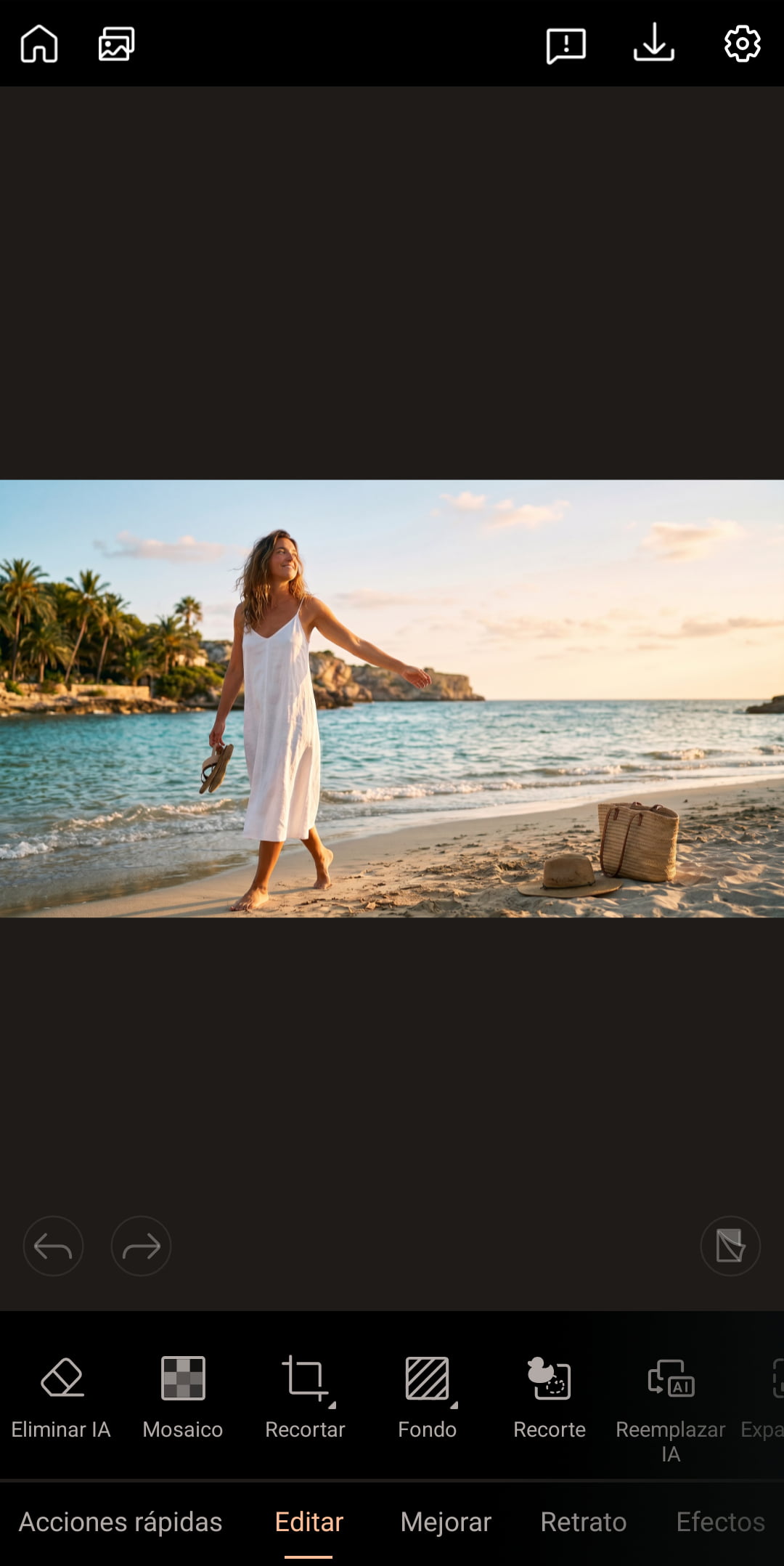 Editar foto de verano en PhotoDirector móvil