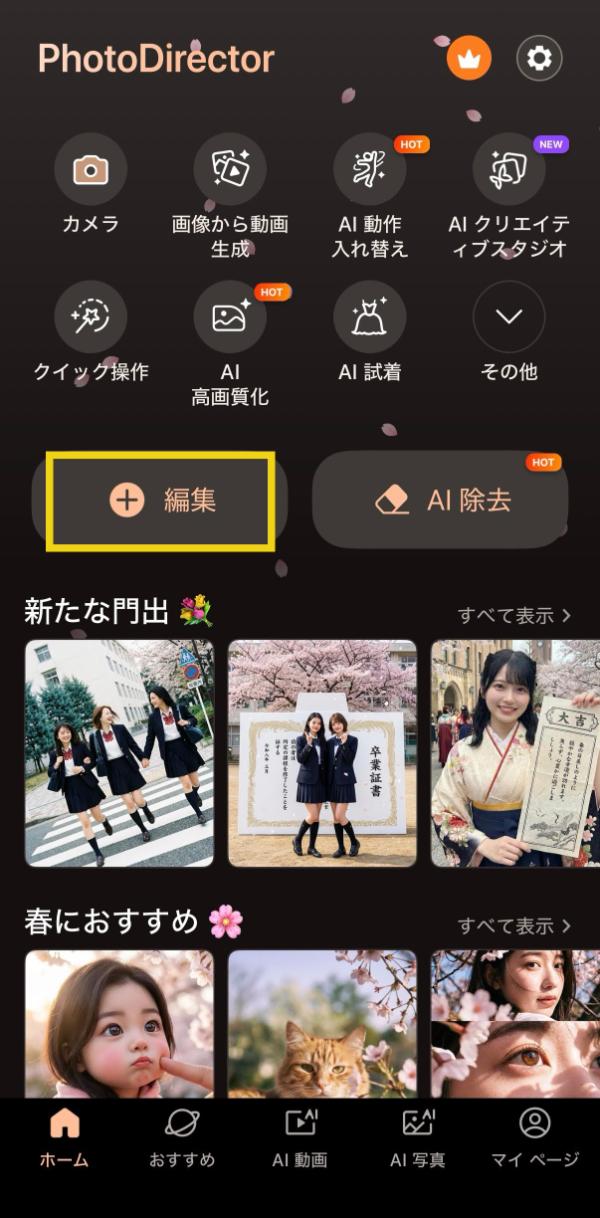 photodirector 編集画面