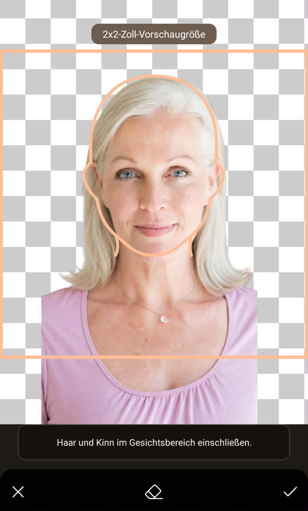 Automatisch freigestelltes Foto mit biometrischer Maske in der PhotoDirector App