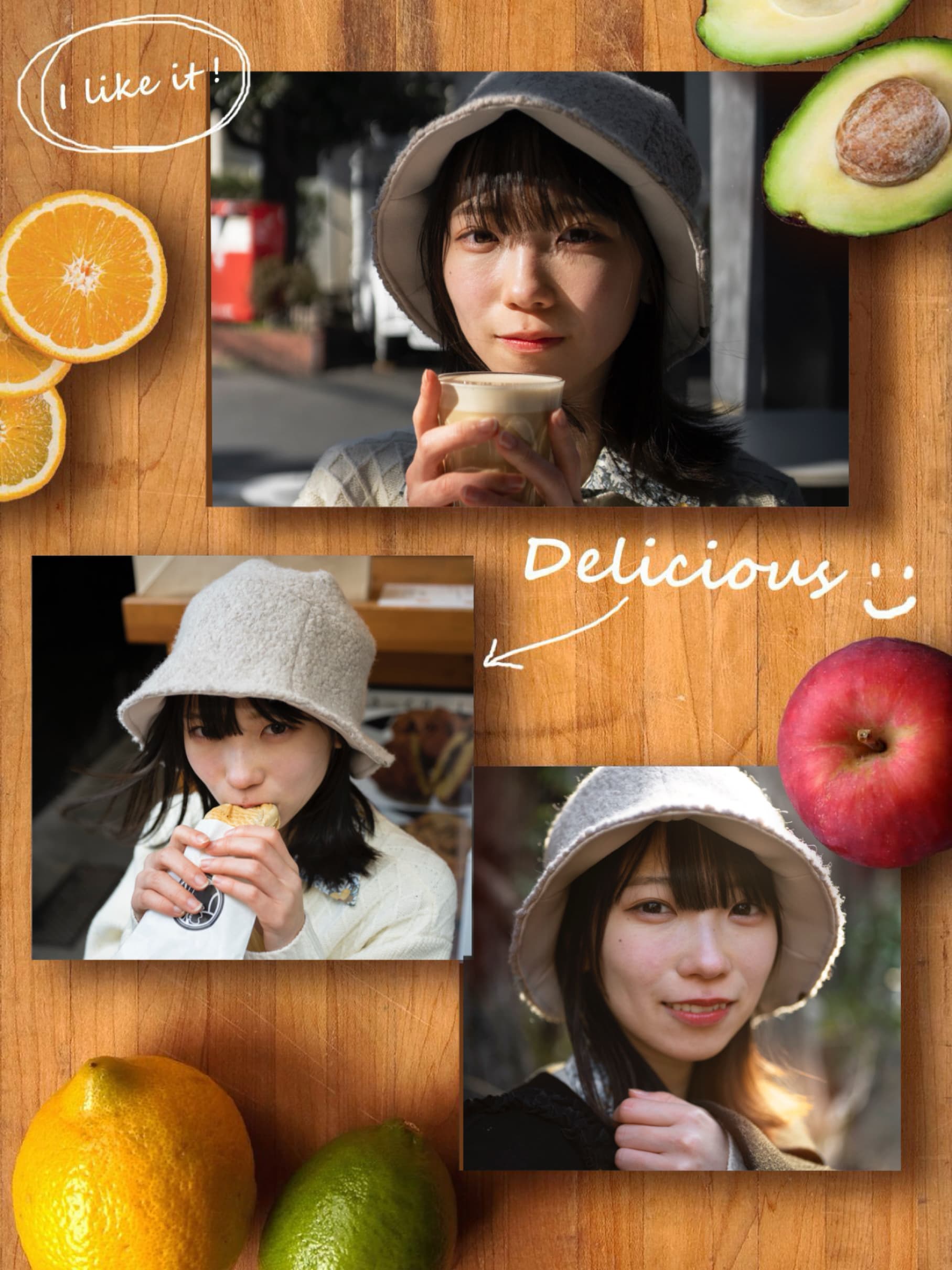 食べ物をテーマにコラージュしたデザイン