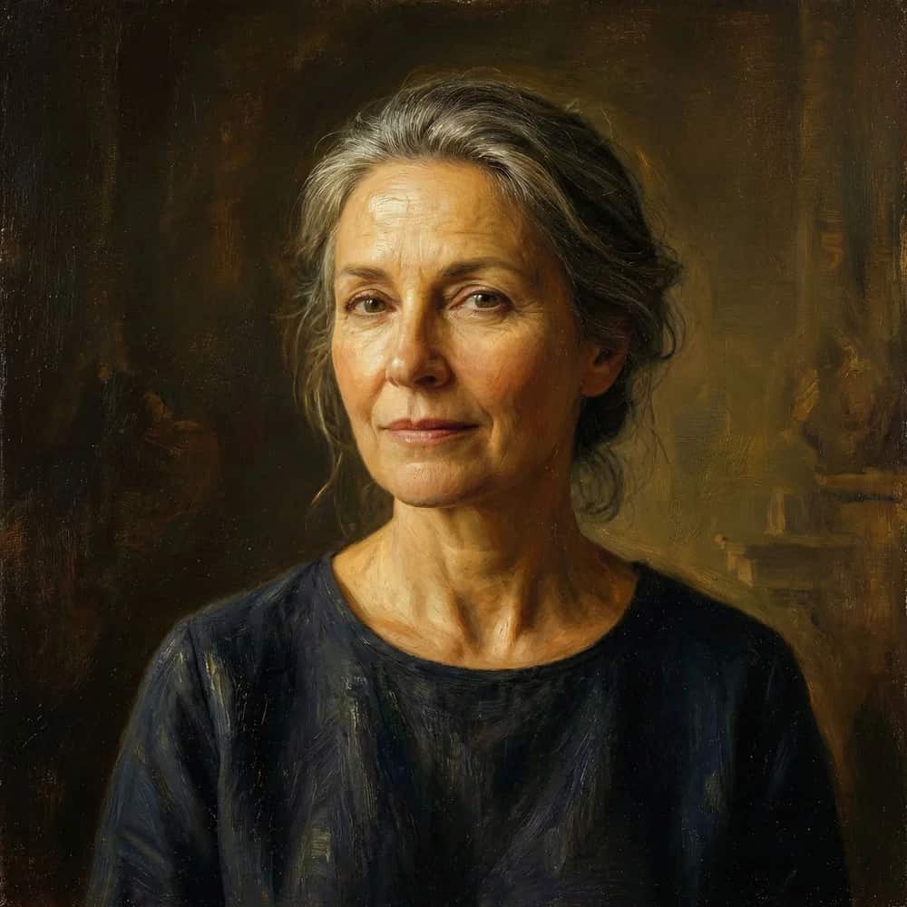 Retrato al óleo clásico de mamá creado con IA