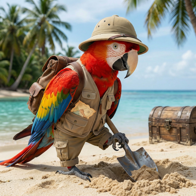 AI Prompts for Pet Portrait-Pirate Treasure Hunt